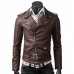 Men Slim Fit Belted Rider Brown Leather Jacket Men Slim Fit Belted Rider Brown Leather Jacket